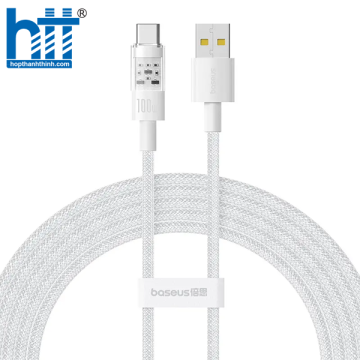 Cáp Sạc Nhanh Baseus Gem Fast-Charging Data Cable USB to Type-C 100W Trắng 2M