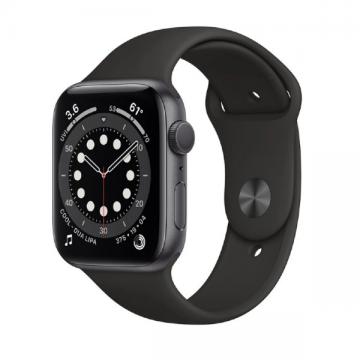 Đồng hồ thông minh/ Apple Watch Series 6 GPS, 44mm Space Gray Aluminium Case with Black Sport Band - Regular