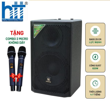 Loa Kéo Nanomax S-02 Bass 25cm 820w Karaoke Bluetooth