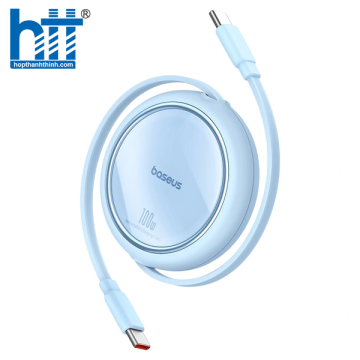Cáp Sạc Dây Rút C to C Baseus Free2Draw Mini Retractable Charging Cable Type-C to Type-C 100W Blue