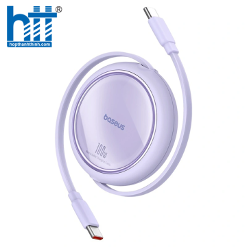 Cáp Sạc Dây Rút C to C Baseus Free2Draw Mini Retractable Charging Cable Type-C to Type-C 100W Purple