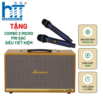 Loa Karaoke Xách Tay Nanomax X-316 Bass Đôi 16cm 320w