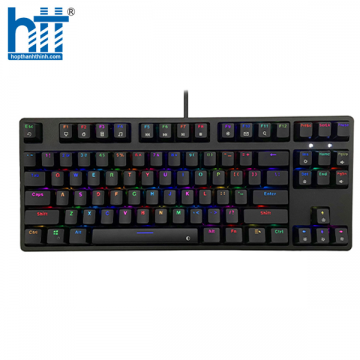 BÀN PHÍM CƠ EDRA EK387L RGB MÀU ĐEN BLUE SW (USB)