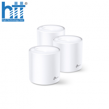 Bộ phát wifi 6 TP-Link Deco X60 3-Pack (Chuẩn AX/ AX3000Mbps/ 4 Ăng-ten ngầm/ Wifi Mesh/ Dưới 100 User)