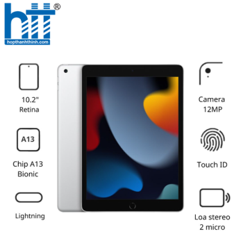 Máy tính bảng Apple IPad Gen 9 10.2 Wifi + Cellular MK4H3ZA/A (256GB/ Silver)