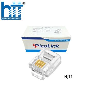 Hạt thoại Cat3 RJ11 UTP PICOLINK 100c/túi