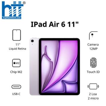 Máy tính bảng Apple IPad Air 6 11inch Wifi (8GB/ 128Gb/ Purple/ MUWF3ZA/A)