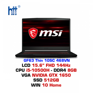 Laptop Gaming MSI GF63 Thin 10SC 468VN