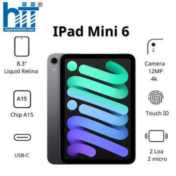 Máy tính bảng Apple IPad mini 6 Cellular (256Gb/ Space Gray/ MK8F3ZA/A)