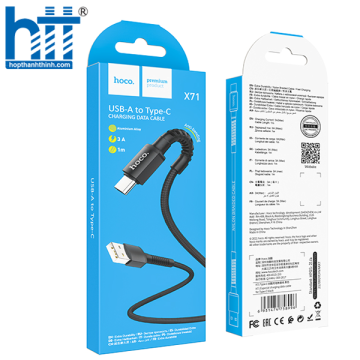 Cáp Sạc X71 Especial charging data cable for Type-C 1M, 3A (Đen)