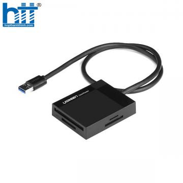 Đầu đọc thẻ nhớ SD/TF/CF/MS chuẩn USB 3.0 dài 0,5m chính hãng Ugreen 30333