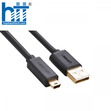 Ugreen 10353 0.25M màu Đen Cáp sạc truyền dữ liệu USB 2.0 sang MINI USB đầu mạ vàng US132 20010353