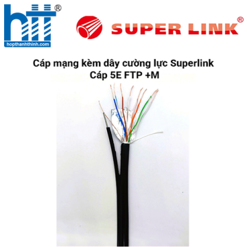 Cáp mạng kèm dây cường lực Superlink Cáp 5E FTP +M