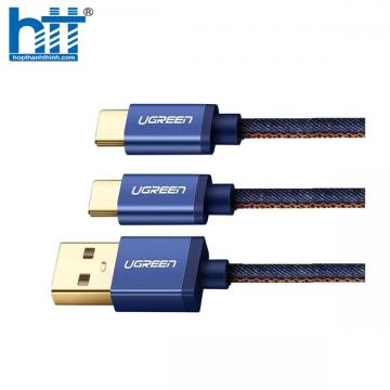 Ugreen 30572 1M màu xanh Dây USB 2.0 sang micro USB + Type-C US196 20030572