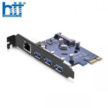 Card PCI Express sang 3 cổng USB 3.0 + Lan Gigabit 10/100/1000Mbps chính hãng Ugreen 30775 cao cấp