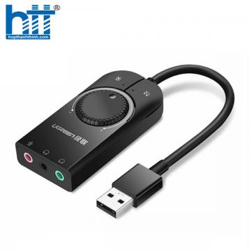 Card Sound USB 2.0 có điều khiển volume hỗ trợ Mic&Loa chính hãng Ugreen 40964