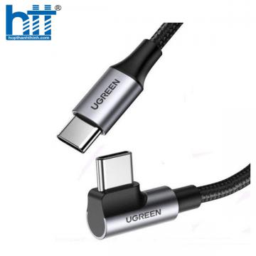 Cáp USB type-C dài 1M sạc và truyền dữ liệu đầu bẻ góc 90 độ chính hãng Ugreen 50123 cao cấp