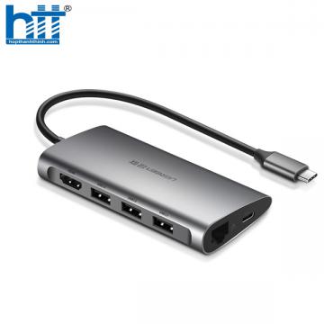 Bộ chuyển đa năng USB Type-C to HDMI, Lan, USB 3.0, SD/TF, sạc Type-C Ugreen 50538