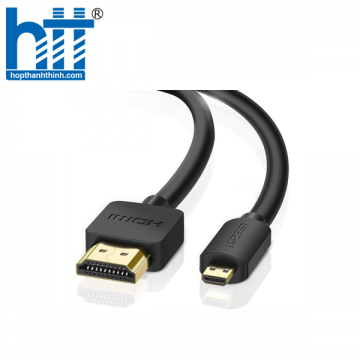 Ugreen 30102 1.5M màu Đen Cáp chuyển đổi Micro HDMI sang HDMI thuần đồng HD127 20030102