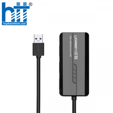 Ugreen 20264 28CM màu Đen HUB chuyển đổi USB 2.0 Sang 3 USB 2.0 + LAN cao cấp CR103 20020264