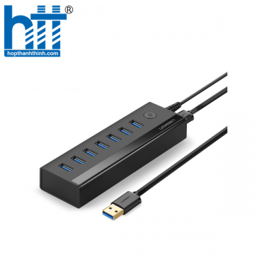 Ugreen 30845 Màu Đen Bộ chia HUB USB 3.0 sang 7 USB 3.0 hỗ trợ nguồn cao cấp US219 20030845