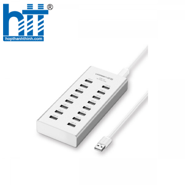 Ugreen 20298 Màu Bạc Bộ chia HUB USB 2.0 sang 16 USB 2.0 hỗ trợ nguồn cao cấp 20298 20020298