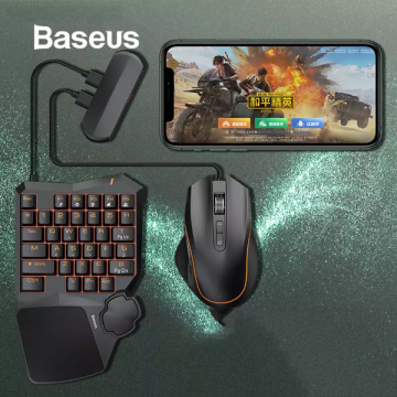 Bộ sản phẩm hỗ trợ chơi Game Baseus GAMO Mobile Game Suit (Combo Chuột + Bàn phím cơ + Adaptor cho Game thủ PUBG/ Liên Quân/)