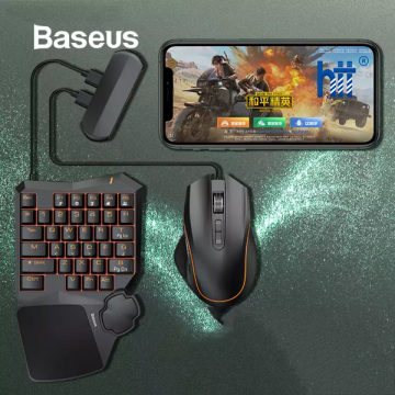 Bộ sản phẩm hỗ trợ chơi Game Baseus GAMO Mobile Game Suit (Combo Chuột + Bàn phím cơ + Adaptor cho Game thủ PUBG/ Liên Quân/)