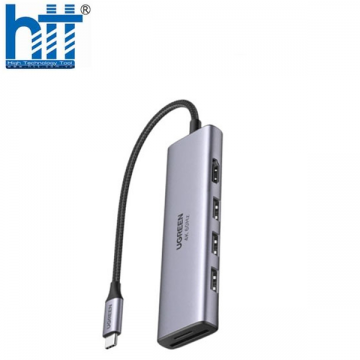Thiết bị mở rộng 6 in1 USB type-C to HDMI/ Hub USB 3.0/ SD/TF chính hãng Ugreen 60383