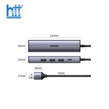 Bộ Hub chia USB 3.0 ra 3 cổng USB 3.0 + Lan Gigabit 1000Mbps Ugreen 20915