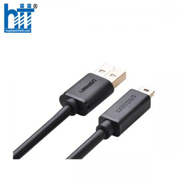 Ugreen 10385 1.5M màu Đen Cáp sạc truyền dữ liệu USB 2.0 sang MINI USB đầu mạ vàng US132 20010385