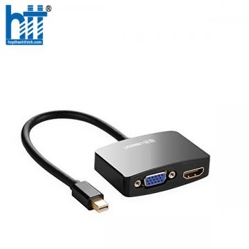 Ugreen 10439 Màu Đen Bộ chuyển đổi Mini DP sang HDMI + VGA hỗ trợ phân giải 1080P MD108 20010439