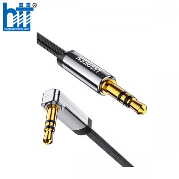 Ugreen 10598 1.5M màu Đen Cáp âm thanh 2 đầu 3.5mm dương đầu vuông góc mạ vàng AV119 20010598