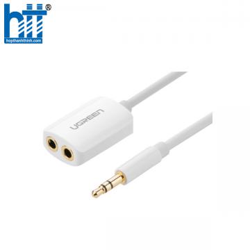 Ugreen 10738 20CM Màu Trắng Cáp chia âm thanh 3.5mm 1 ra 2 đầu 3.5mm âm 10738 20010738