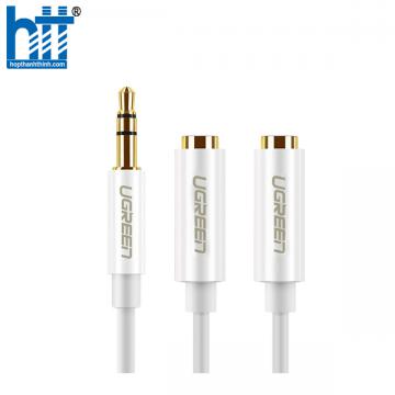Ugreen 10739 25CM Màu Trắng Cáp âm thanh 2 đầu 3.5mm âm sang 3 ly dương AV134 20010739