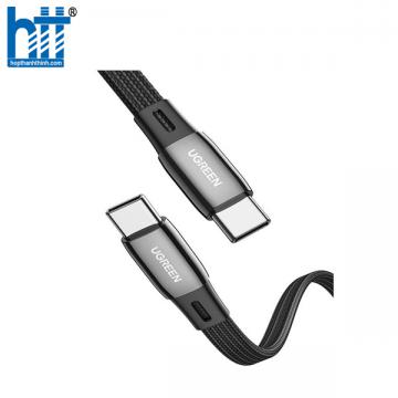 Ugreen 10969 2M 60W màu đen cáp USB type C dẹp mạ nickel chống nhiễu US331 20010969