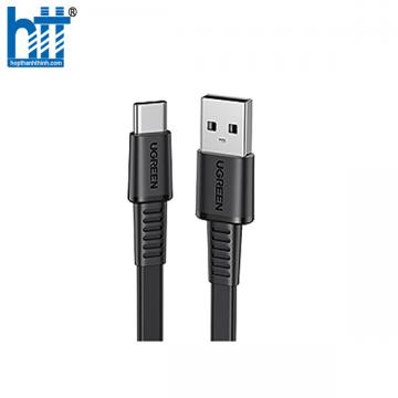 Ugreen 10972 1M cáp usb A ra type C mỏng dẹp 2.5mm màu đen dây nhựa ABS US332 20010972