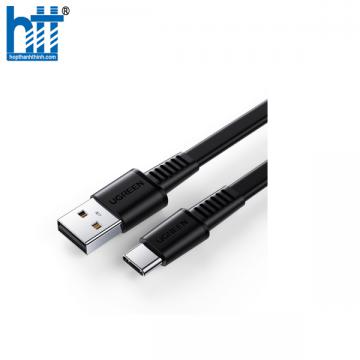 Ugreen 10972 1M cáp usb A ra type C mỏng dẹp 2.5mm màu đen dây nhựa ABS US332 20010972