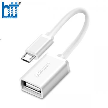 Ugreen 10822 12CM màu Trắng Cáp chuyển đổi MICRO USB sang USB âm hỗ trợ OTG US133 20010822