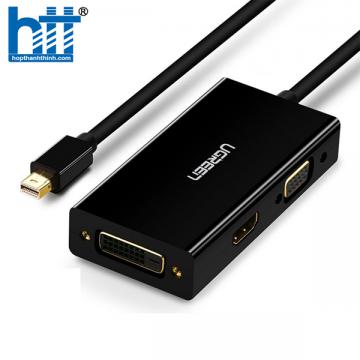 Ugreen 20418 Màu Đen Bộ chuyển đổi Mini displayport sang HDMI + VGA + DVI nhựa ABS MD114 20020418