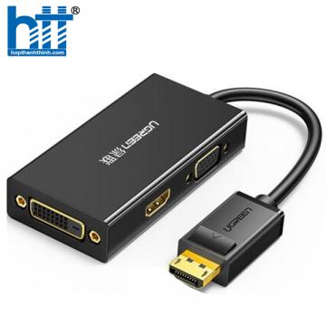 Ugreen 20420 Màu Đen Bộ chuyển đổi DisplayPort sang HDMI + VGA + DVI Hỗ trợ phân giải 4K 2K DP110 20020420