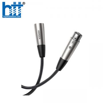 Ugreen 20500 2M 3pin Màu Đen bọc lưới Cáp Micrô nối dài XLR AV185 20020500