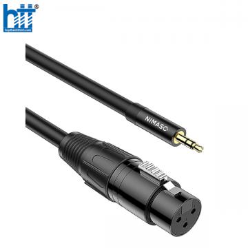 Ugreen 20763 1M Màu đen Cáp âm thanh 3.5 sang Xlr AV182 20020763