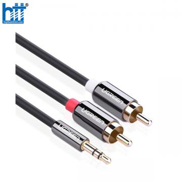 Ugreen 20780 8M màu Đen Cáp âm thanh 2 đầu Bông sen sang 3.5mm Dương mạ vàng AV116 20020780