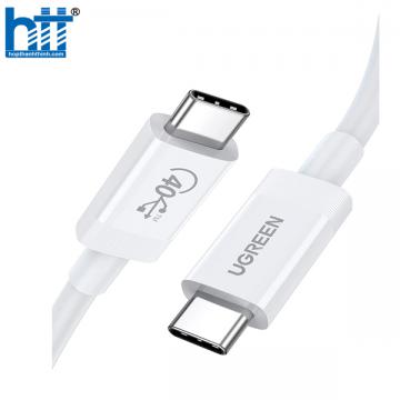 Cáp USB-C 4 Gen 3 dài 0.8m hỗ trợ 8k + PD100w + truyền data 40Gbps Ugreen 40113