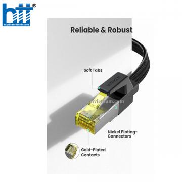 Cáp mạng Cat7 dẹt vỏ bọc Nylon dài 1M băng thông 10Gbps 600MHZ Ugreen 40159