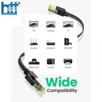 Cáp mạng Cat7 dẹt vỏ bọc Nylon dài 2M băng thông 10Gbps 600MHZ Ugreen 40161