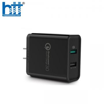 Sạc nhanh hỗ trợ 2 cổng QuickCharge 3.0 Chính hãng Ugreen 30599