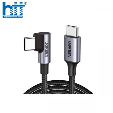 Cáp dữ liệu, sạc nhanh 60W Type-C to Type-C bẻ góc 90 độ dài 2M Ugreen 50125 cao cấp