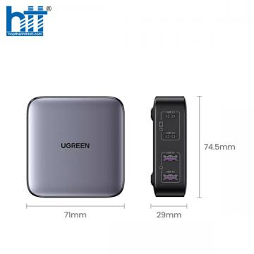 Sạc bàn nhanh GaN 100W USB Type-C x3, Type-A x1 Ugreen 90736 cao cấp